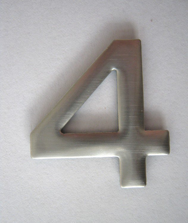 Číslice "4" 25 mm nalepovací nerez IN - Kliky, okenní a dveřní kování, panty Kování domovní a doplňky Číslice, písmena